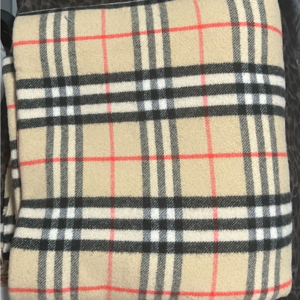 Burberry Beige and Red Plaid blanket